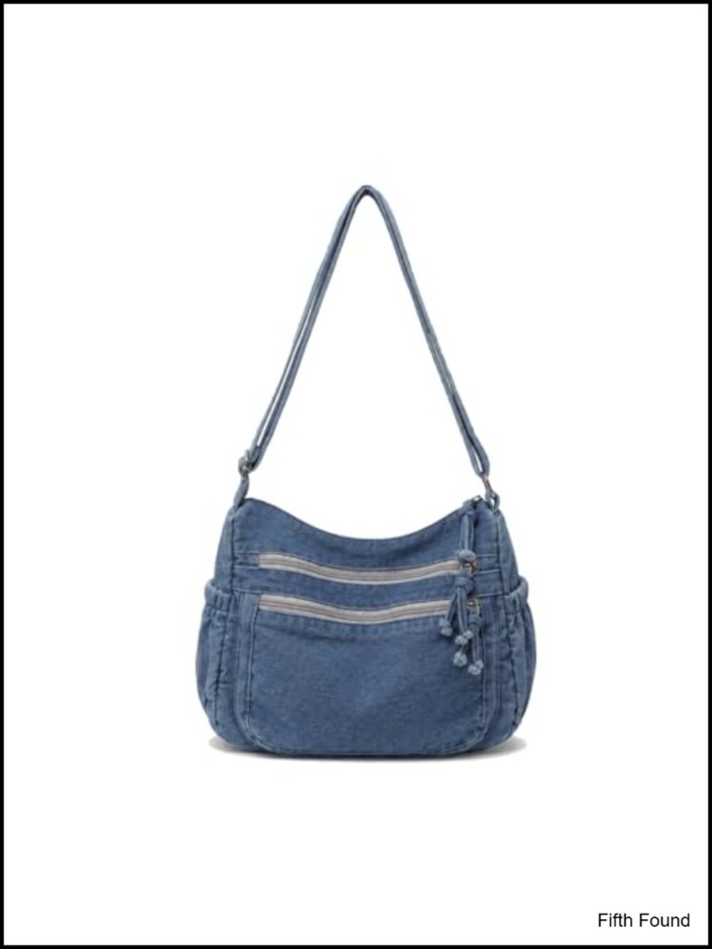 Canvas Messenger Bag Crossbody Purse Satchel Hobo Washed Denim Multiple Pocket